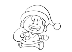 奔跑中的小孩簡筆畫圖片