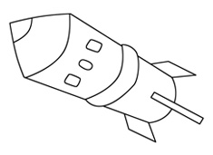 火箭簡筆畫的步驟及上色教程