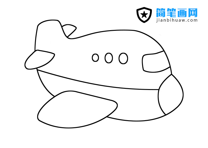 飛機簡筆畫的步驟和上色