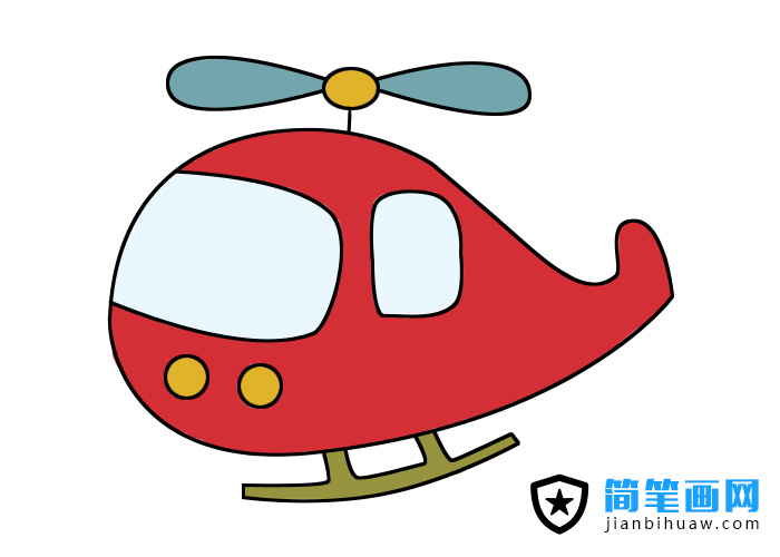 直升飛機(jī)簡(jiǎn)筆畫步驟和上色