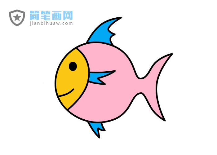 小魚兒簡筆畫帶顏色步驟畫法
