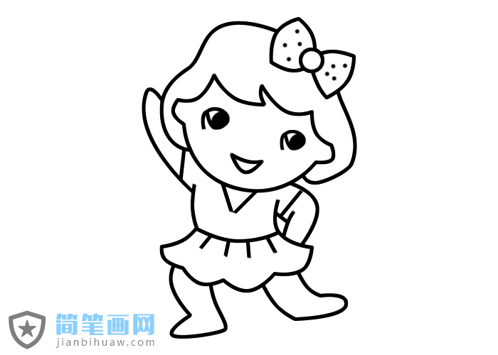 在跳舞的小女孩簡筆畫步驟畫法圖片