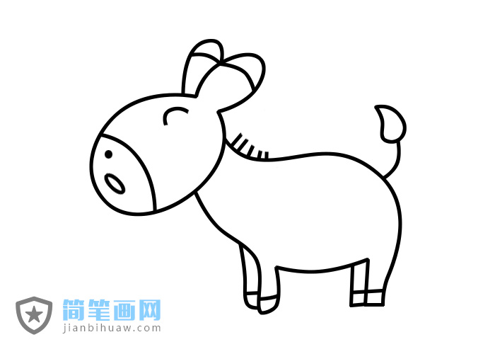 一只小毛驢簡筆畫步驟畫法及上色教程