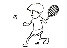 打網(wǎng)球的小男孩簡筆畫圖片
