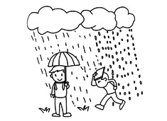 陰雨天氣的簡筆畫圖片