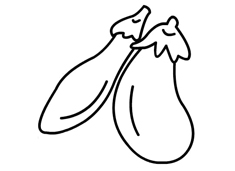 兩只茄子簡筆畫圖片