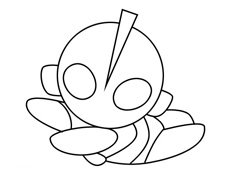 飛行中的小奧特曼簡(jiǎn)筆畫圖片