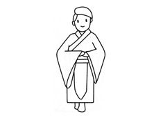 穿著古代裝束的人簡筆畫圖片