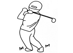 打高爾夫球的人簡筆畫圖片