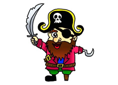 海盜簡筆畫圖片含上色