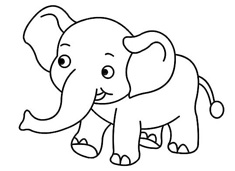 可愛的大象簡筆畫圖片