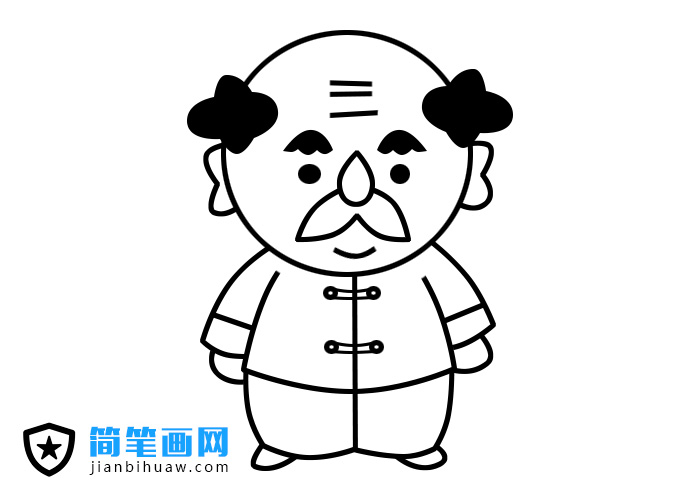 老爺爺簡筆畫圖片