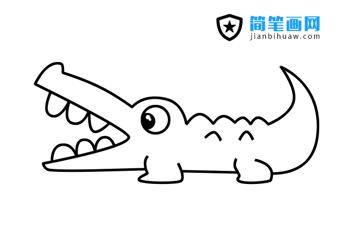 鱷魚簡筆畫圖片含上色