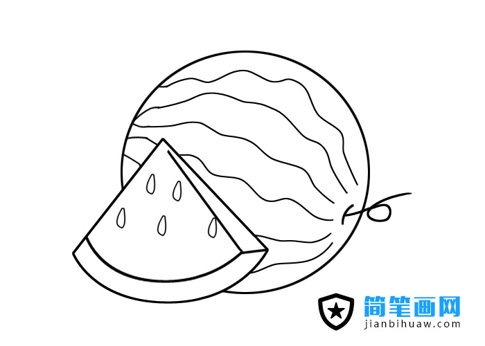 西瓜簡筆畫圖片