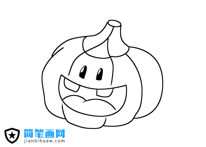 卡通大嘴南瓜簡筆畫圖片