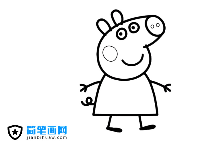 可愛的卡通形象小豬佩奇簡筆畫圖片