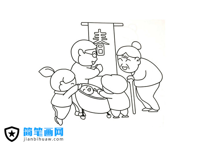 春節(jié)拜年的簡筆畫圖片