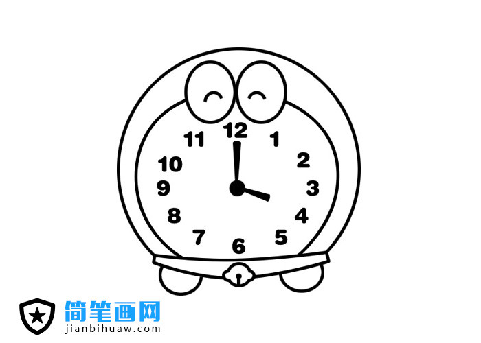 機器貓鬧鐘簡筆畫包含步驟圖