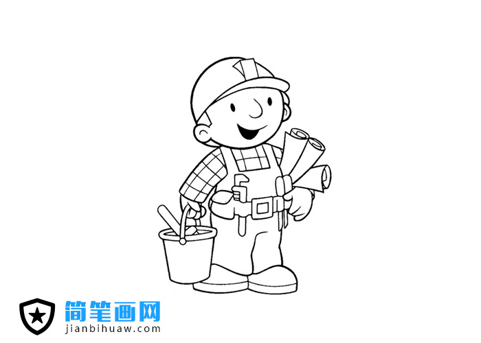 干活的工人簡(jiǎn)筆畫(huà)圖片