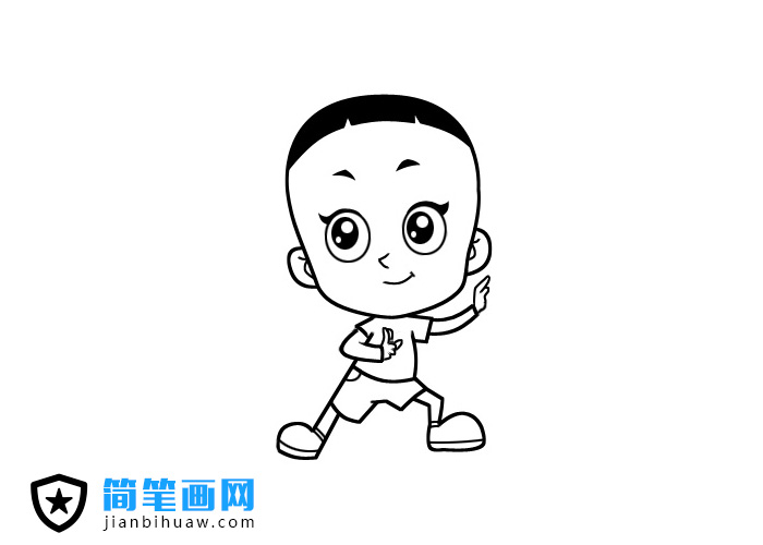 大頭兒子簡筆畫圖片