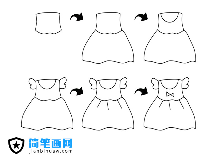 簡單幾步出畫出可愛的小裙子簡筆畫