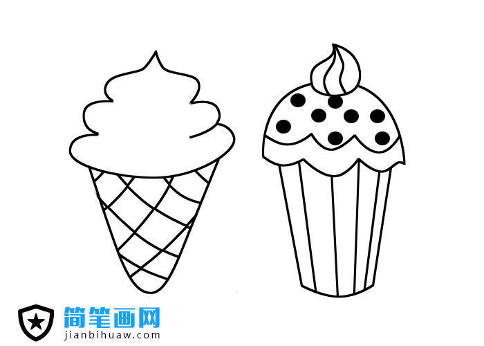 美味冰激凌簡筆畫圖片