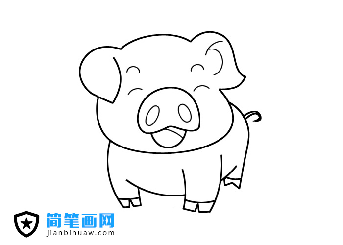 可愛小肥豬簡筆畫圖片