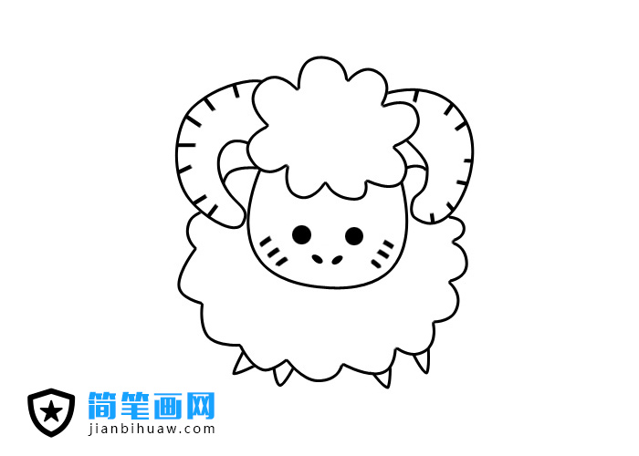 公綿羊可愛簡筆畫圖片