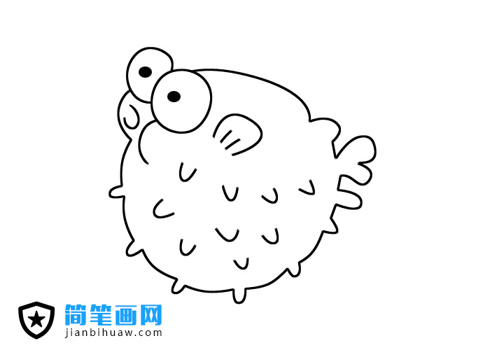 小河豚簡筆畫圖片