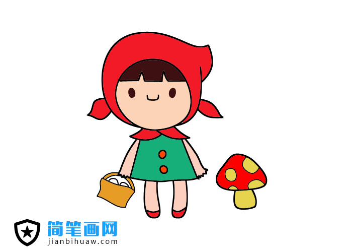 小紅帽簡筆畫圖片
