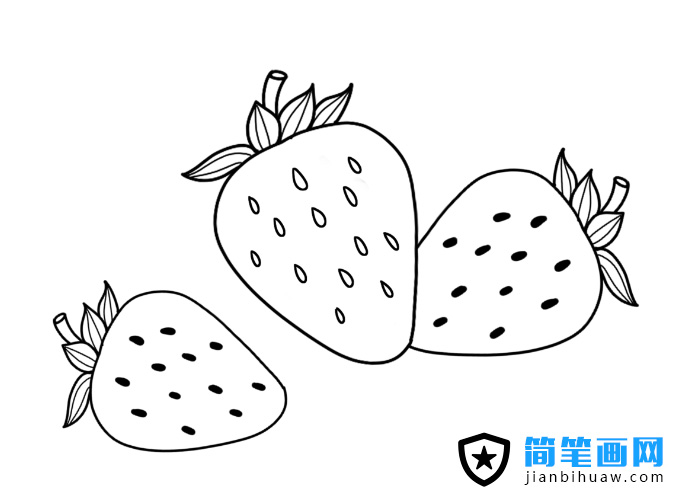 草莓的簡筆畫圖片