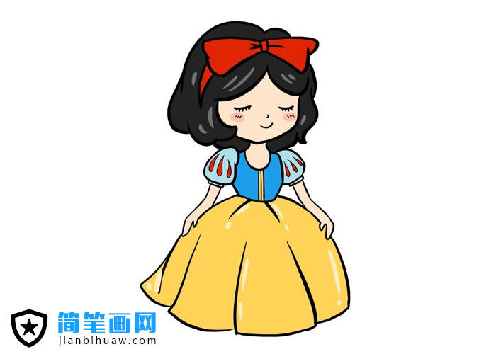 美麗的公主簡(jiǎn)筆畫圖片含上色
