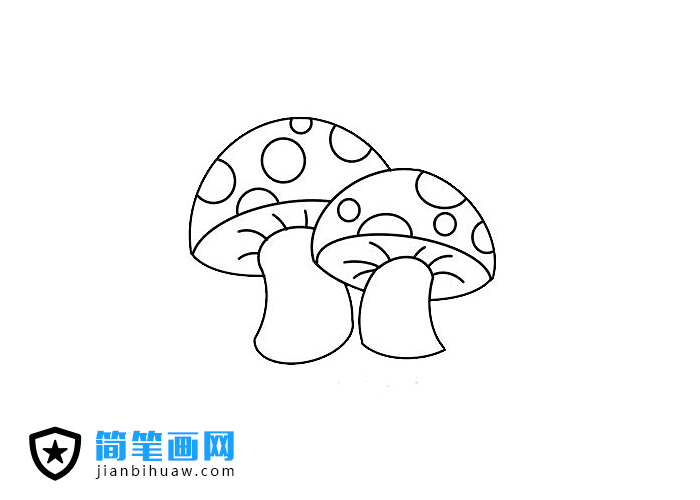 彩色的蘑菇簡筆畫圖片含上色