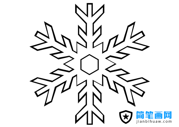 一片雪花簡(jiǎn)筆畫圖片
