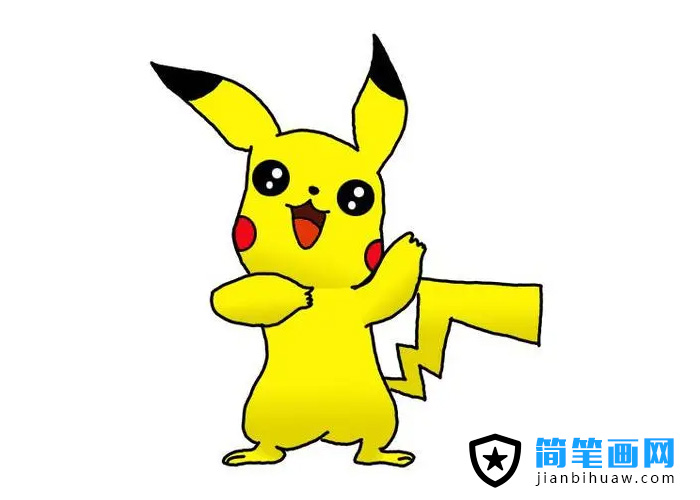 皮卡丘簡筆畫圖片含上色