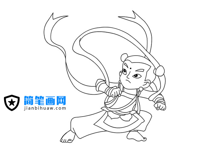 哪吒簡筆畫圖片