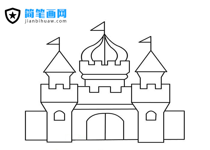 簡單城堡簡筆畫圖片