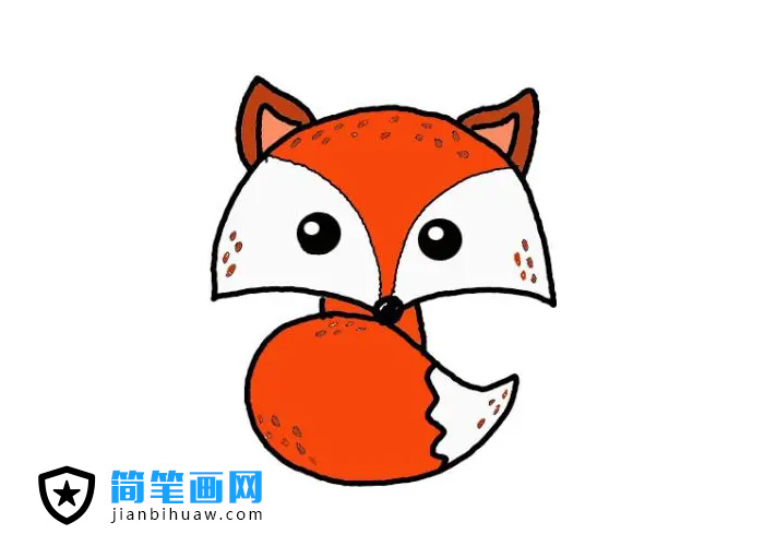 簡(jiǎn)單可愛的狐貍簡(jiǎn)筆畫圖片含上色