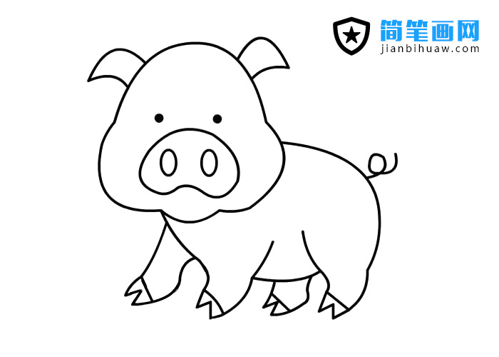 可愛的小豬簡筆畫圖片
