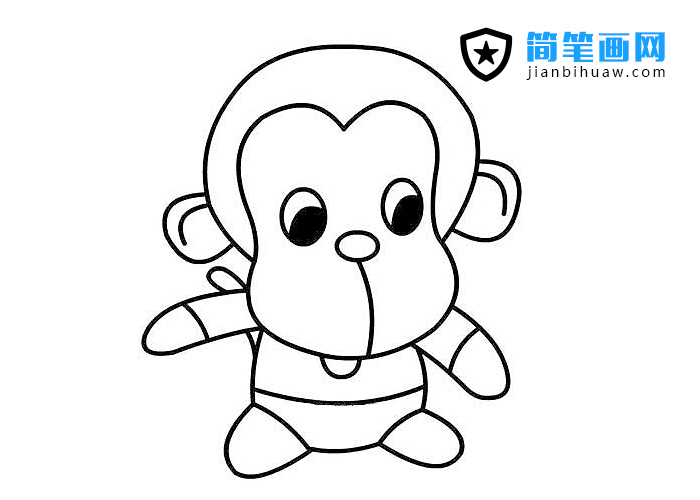 可愛小猴子簡筆畫圖片
