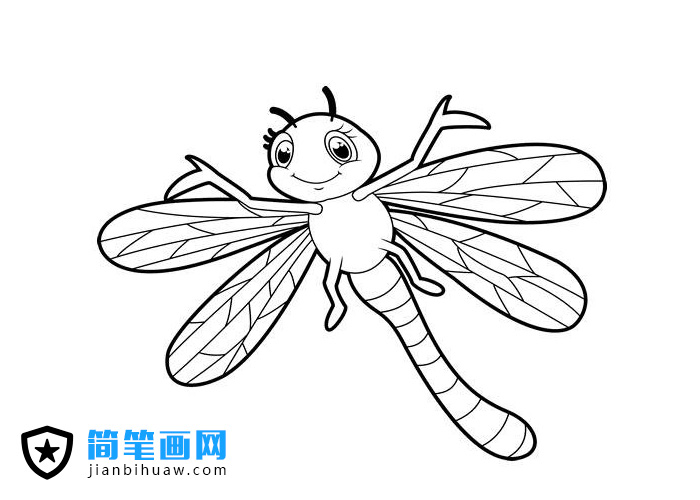 一只可愛的小蜻蜓簡筆畫圖片