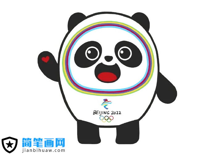 卡通形象冰墩墩簡筆畫圖片