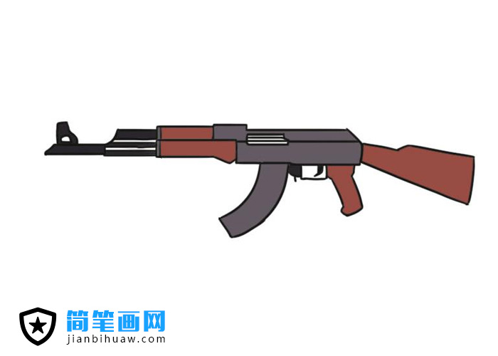 吃雞槍AK47突擊步槍簡筆畫圖片