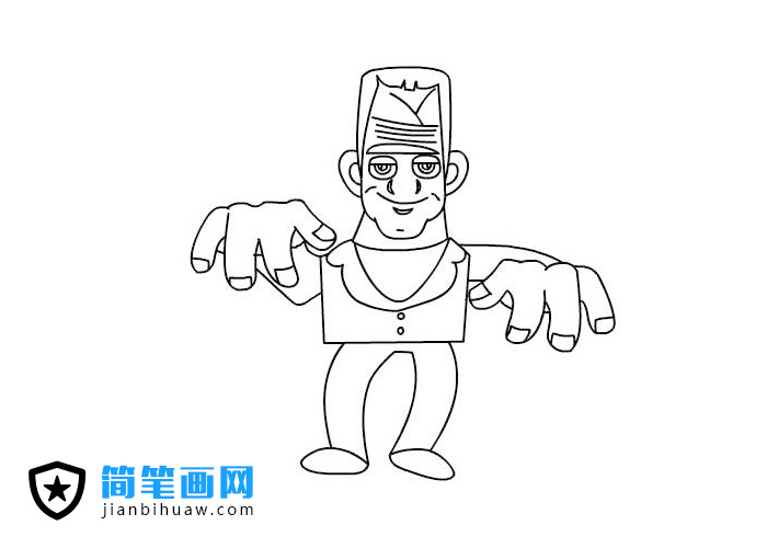 萬圣節科技怪人簡筆畫圖片