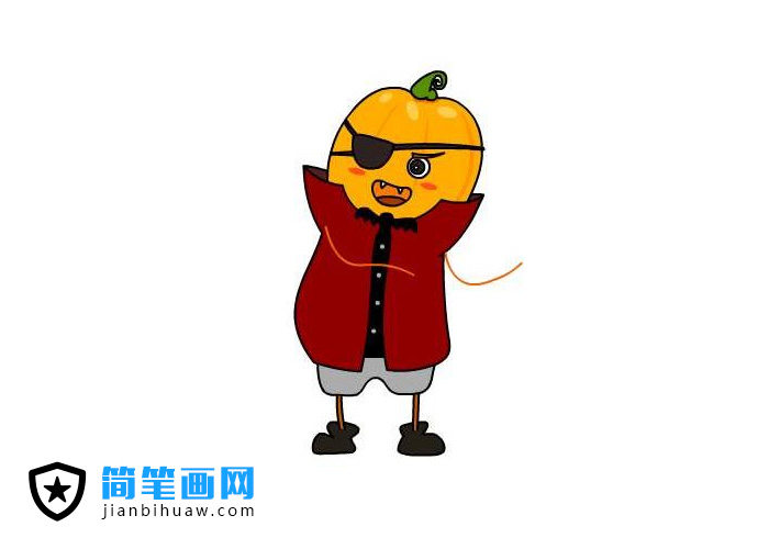 萬圣節(jié)南瓜小僵尸簡筆畫圖片