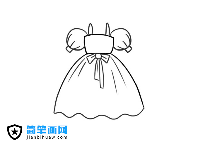 漂亮的裙子簡筆畫圖片含上色