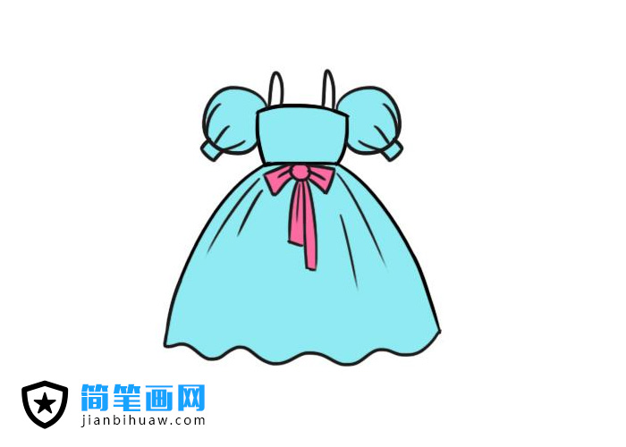 漂亮的裙子簡筆畫圖片含上色