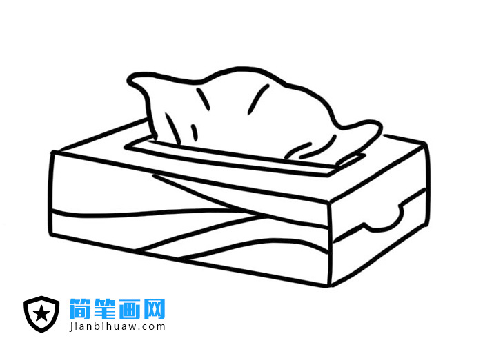 抽紙盒子簡(jiǎn)筆畫(huà)圖片含上色