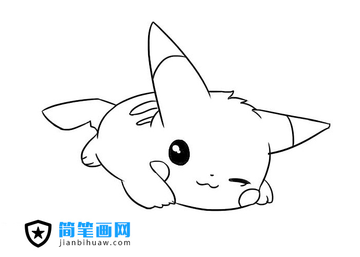 最萌的皮卡丘簡筆畫圖片含上色