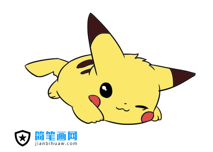 最萌的皮卡丘簡筆畫圖片含上色